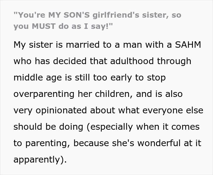 Narcissistic MIL Decides DIL&rsquo;s Sis Should Abide By Her Rules, Loses It After Always Being Challenged