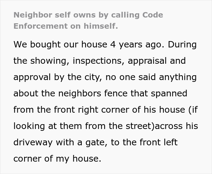 Entitled Neighbor Tries To Report A Homeowner, Gets Caught Breaking The Rules Himself Entitled Neighbor Tries To Report A Homeowner, Gets Caught Breaking The Rules Himself