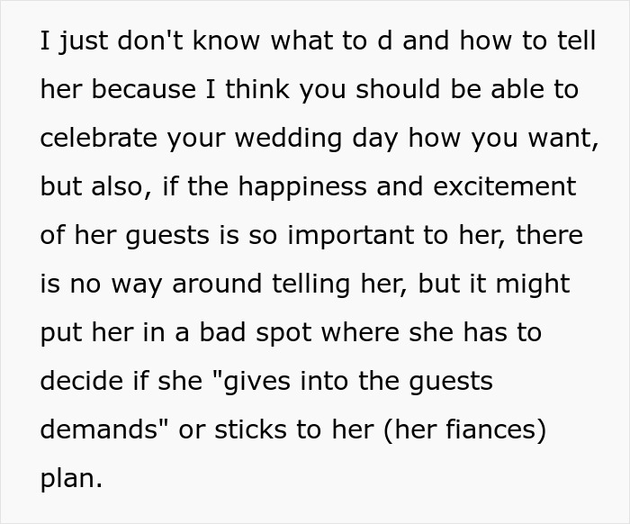 Woman Prioritizes Fiancé’s Wishes For Wedding, Gets Upset When Guests Don’t Share The Excitement Woman Prioritizes Fiancé’s Wishes For Wedding, Gets Upset When Guests Don’t Share The Excitement