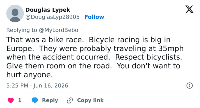 Bike Race Descends Into Chaos After Elderly Woman Charges Into Course On Mobility Scooter, Prompts Mass Crash