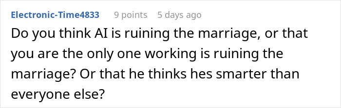 Unemployed Man Trapped In An AI Echo Chamber While Wife Tries To Keep Up With Reality Alone Unemployed Man Trapped In An AI Echo Chamber While Wife Tries To Keep Up With Reality Alone