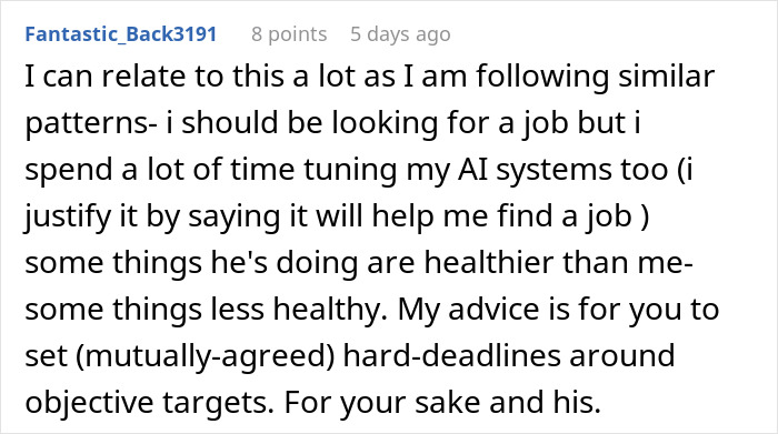Unemployed Man Trapped In An AI Echo Chamber While Wife Tries To Keep Up With Reality Alone Unemployed Man Trapped In An AI Echo Chamber While Wife Tries To Keep Up With Reality Alone