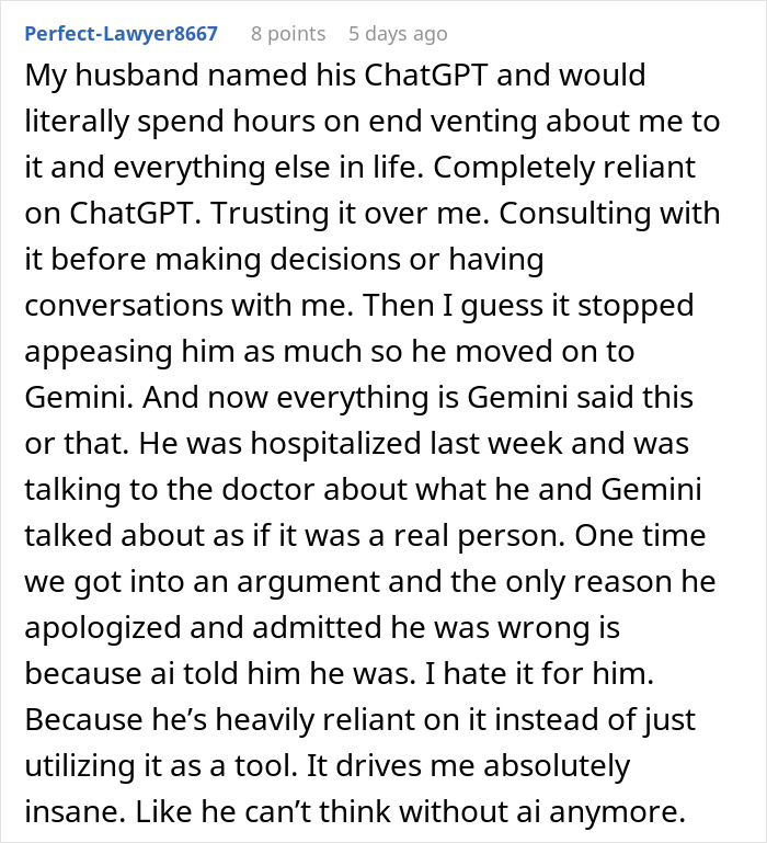 Unemployed Man Trapped In An AI Echo Chamber While Wife Tries To Keep Up With Reality Alone Unemployed Man Trapped In An AI Echo Chamber While Wife Tries To Keep Up With Reality Alone