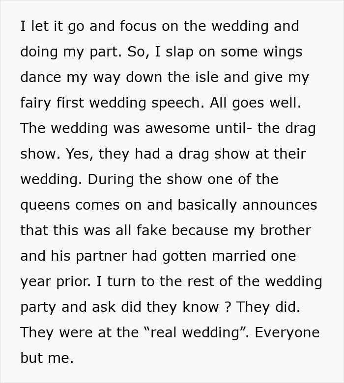 Woman Becomes Estranged From Beloved Brother After Fake Wedding Drama Destroys Trust Woman Becomes Estranged From Beloved Brother After Fake Wedding Drama Destroys Trust