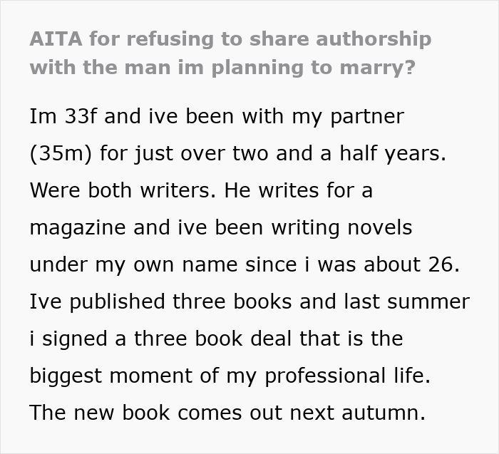 Guy Wants His Name On Author GF’s Book, Has Audacity To Lie To Everyone, Saying He “Co-Wrote” It Guy Wants His Name On Author GF’s Book, Has Audacity To Lie To Everyone, Saying He “Co-Wrote” It
