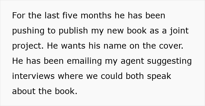 Guy Wants His Name On Author GF’s Book, Has Audacity To Lie To Everyone, Saying He “Co-Wrote” It Guy Wants His Name On Author GF’s Book, Has Audacity To Lie To Everyone, Saying He “Co-Wrote” It