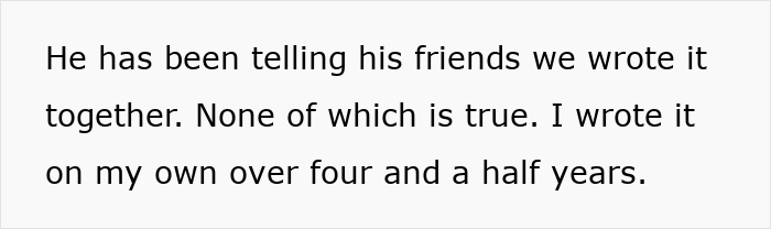Guy Wants His Name On Author GF’s Book, Has Audacity To Lie To Everyone, Saying He “Co-Wrote” It Guy Wants His Name On Author GF’s Book, Has Audacity To Lie To Everyone, Saying He “Co-Wrote” It