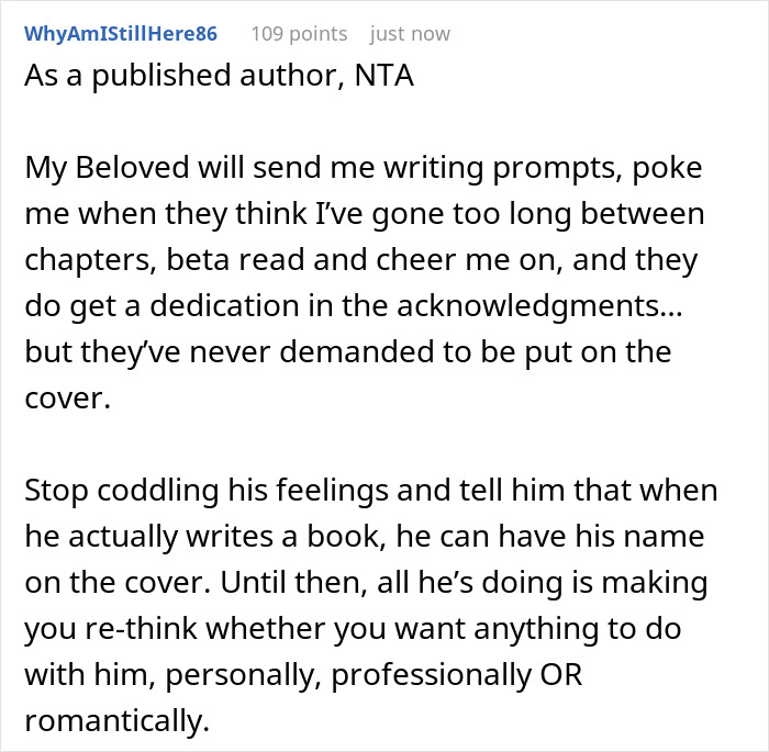 Guy Wants His Name On Author GF’s Book, Has Audacity To Lie To Everyone, Saying He “Co-Wrote” It Guy Wants His Name On Author GF’s Book, Has Audacity To Lie To Everyone, Saying He “Co-Wrote” It