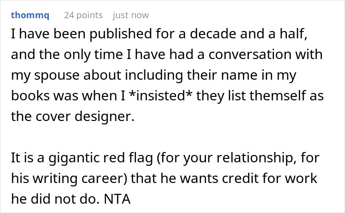 Guy Wants His Name On Author GF’s Book, Has Audacity To Lie To Everyone, Saying He “Co-Wrote” It Guy Wants His Name On Author GF’s Book, Has Audacity To Lie To Everyone, Saying He “Co-Wrote” It