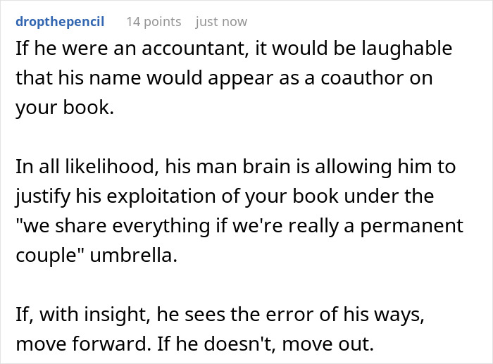 Guy Wants His Name On Author GF’s Book, Has Audacity To Lie To Everyone, Saying He “Co-Wrote” It Guy Wants His Name On Author GF’s Book, Has Audacity To Lie To Everyone, Saying He “Co-Wrote” It