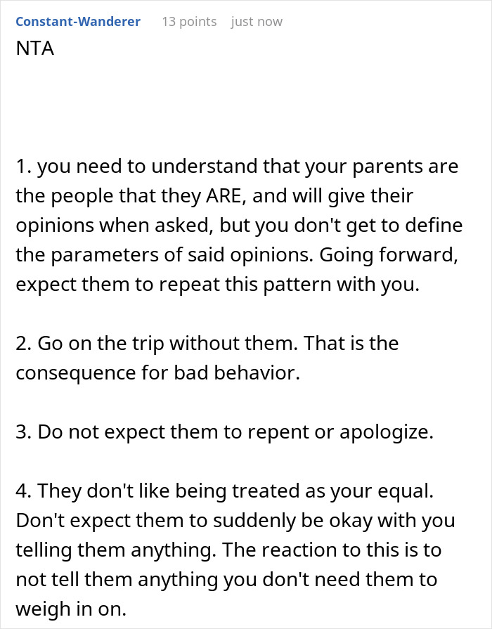 Parents Hijack Son’s Family Vacation Plans, Call Him Ungrateful When He Refuses To Go Along With It Parents Hijack Son’s Family Vacation Plans, Call Him Ungrateful When He Refuses To Go Along With It