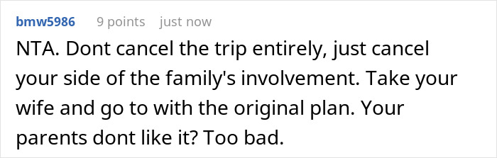 Parents Hijack Son’s Family Vacation Plans, Call Him Ungrateful When He Refuses To Go Along With It Parents Hijack Son’s Family Vacation Plans, Call Him Ungrateful When He Refuses To Go Along With It