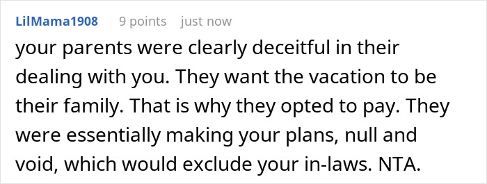 Parents Hijack Son’s Family Vacation Plans, Call Him Ungrateful When He Refuses To Go Along With It Parents Hijack Son’s Family Vacation Plans, Call Him Ungrateful When He Refuses To Go Along With It