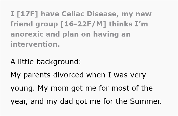 Teens Plan Intervention As 17YO Gets Worryingly Thin, She’s Nervous To Expose Her Celiac Disease Teens Plan Intervention As 17YO Gets Worryingly Thin, She’s Nervous To Expose Her Celiac Disease