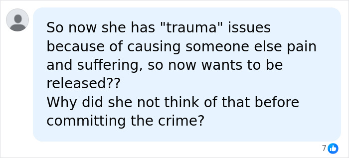 Update In Case Of Imprisoned Woman Who Set Her Male Friend On Fire Over ‘Misogynist’ Comment