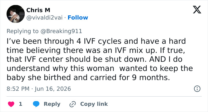 Couple Who Gave Birth To Wrong Baby After IVF Mix-Up Will Keep Her After Striking Deal With Biological Parents