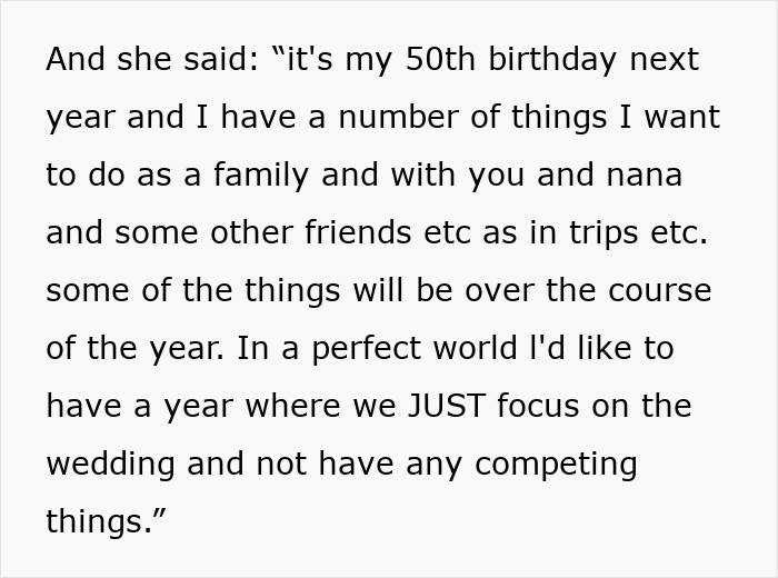 Mom Wants A Whole Year To Celebrate Her Birthday, Tells Daughter Her Wedding Can Wait Mom Wants A Whole Year To Celebrate Her Birthday, Tells Daughter Her Wedding Can Wait