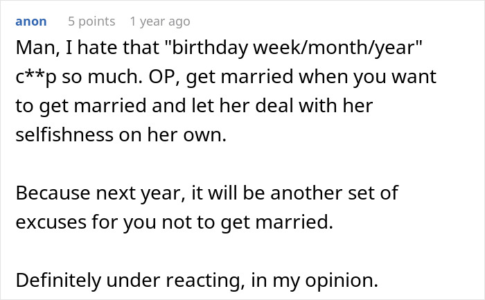Mom Wants A Whole Year To Celebrate Her Birthday, Tells Daughter Her Wedding Can Wait Mom Wants A Whole Year To Celebrate Her Birthday, Tells Daughter Her Wedding Can Wait