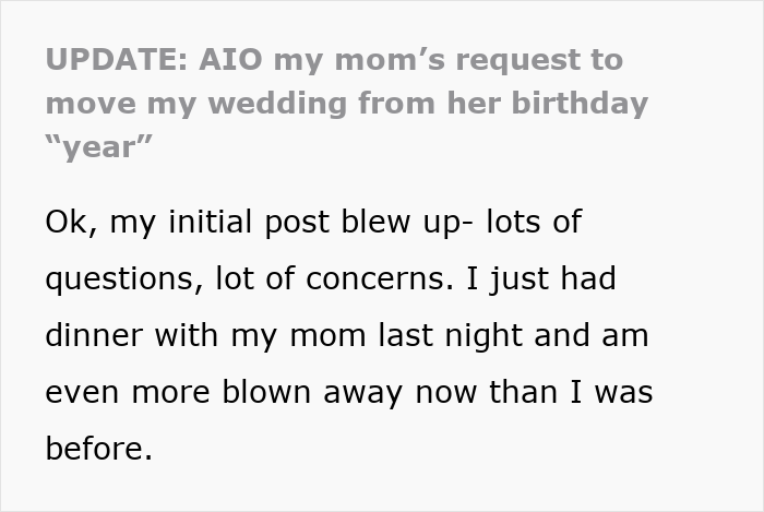 Mom Wants A Whole Year To Celebrate Her Birthday, Tells Daughter Her Wedding Can Wait Mom Wants A Whole Year To Celebrate Her Birthday, Tells Daughter Her Wedding Can Wait