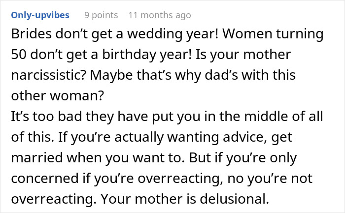Mom Wants A Whole Year To Celebrate Her Birthday, Tells Daughter Her Wedding Can Wait Mom Wants A Whole Year To Celebrate Her Birthday, Tells Daughter Her Wedding Can Wait