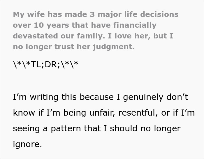 Impulsive Wife Keeps Quitting Jobs, Hubby Realizes His Trust Is Running Out As Fast As Their Cash Impulsive Wife Keeps Quitting Jobs, Hubby Realizes His Trust Is Running Out As Fast As Their Cash