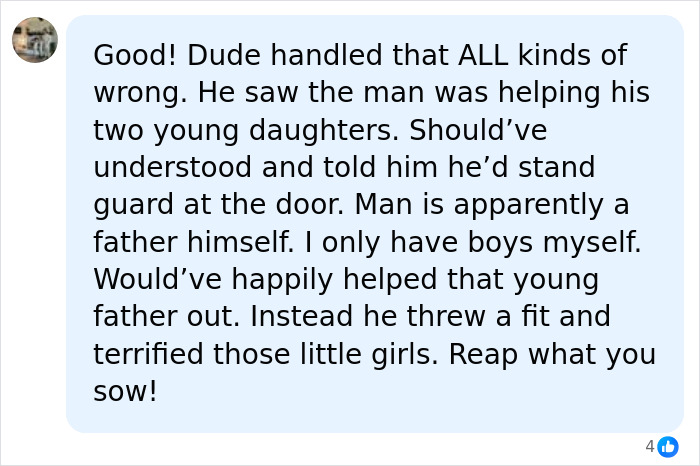 “Male Karen” Faces Karma After Harassing Dad For Helping Daughters In Women’s Restroom And Making Girl Cry “Male Karen” Faces Karma After Harassing Dad For Helping Daughters In Women’s Restroom And Making Girl Cry