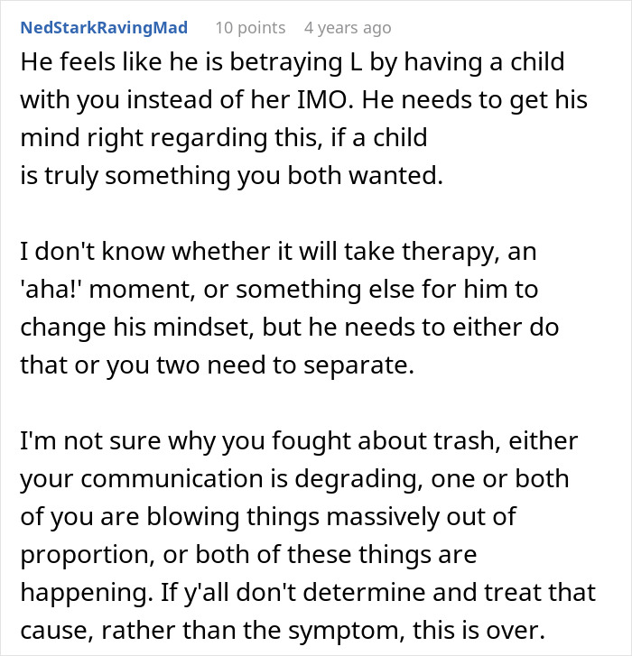 Pregnant Woman Asks Husband For Divorce After He Starts Grieving His Late Ex And Disappearing For Hours