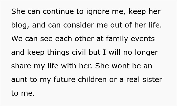 Woman Turns Family’s Life Into Content For Her Blog, Gets Fired By Sis After She Refuses To Stop