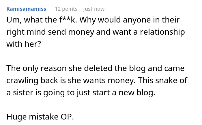 Woman Turns Family’s Life Into Content For Her Blog, Gets Fired By Sis After She Refuses To Stop