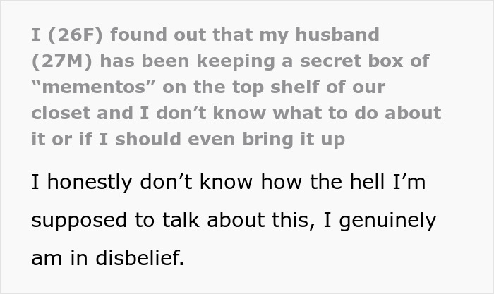 People Are Worried For This Woman Who Finds Husband&rsquo;s Memory Box And It Reveals His Stalkerish Tendencies