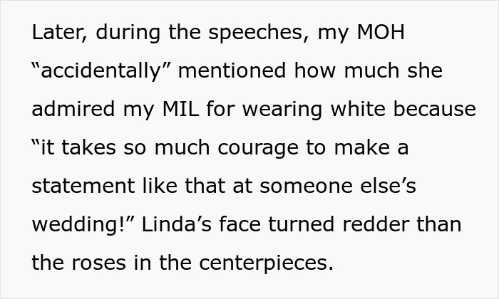MIL Shows Up To Son’s Wedding In White, Bride Starts Giving Her Exactly What She Wants
