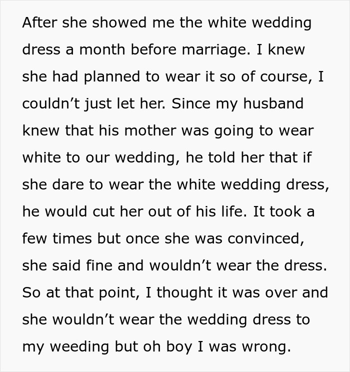 MIL Shows Up To Son’s Wedding In White, Bride Starts Giving Her Exactly What She Wants