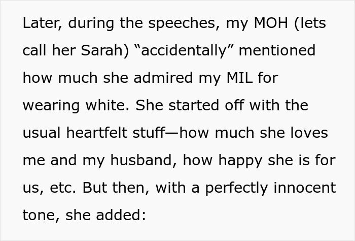 MIL Shows Up To Son’s Wedding In White, Bride Starts Giving Her Exactly What She Wants