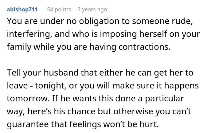 Pregnant Woman Starts Having Contractions, MIL Suddenly Refuses To Leave Pregnant Woman Starts Having Contractions, MIL Suddenly Refuses To Leave