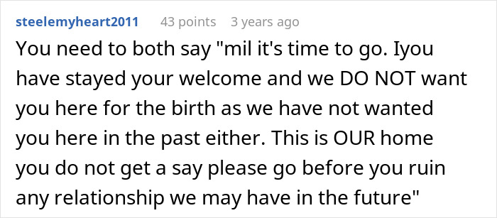 Pregnant Woman Starts Having Contractions, MIL Suddenly Refuses To Leave Pregnant Woman Starts Having Contractions, MIL Suddenly Refuses To Leave