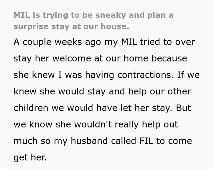Pregnant Woman Starts Having Contractions, MIL Suddenly Refuses To Leave Pregnant Woman Starts Having Contractions, MIL Suddenly Refuses To Leave