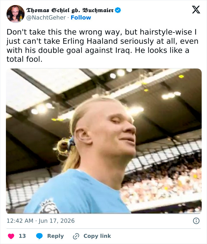 Norwegian Soccer Star’s Hair Sparks Hilarious Comparisons As Fans Demand To Know His Hair Care Secrets Norwegian Soccer Star’s Hair Sparks Hilarious Comparisons As Fans Demand To Know His Hair Care Secrets