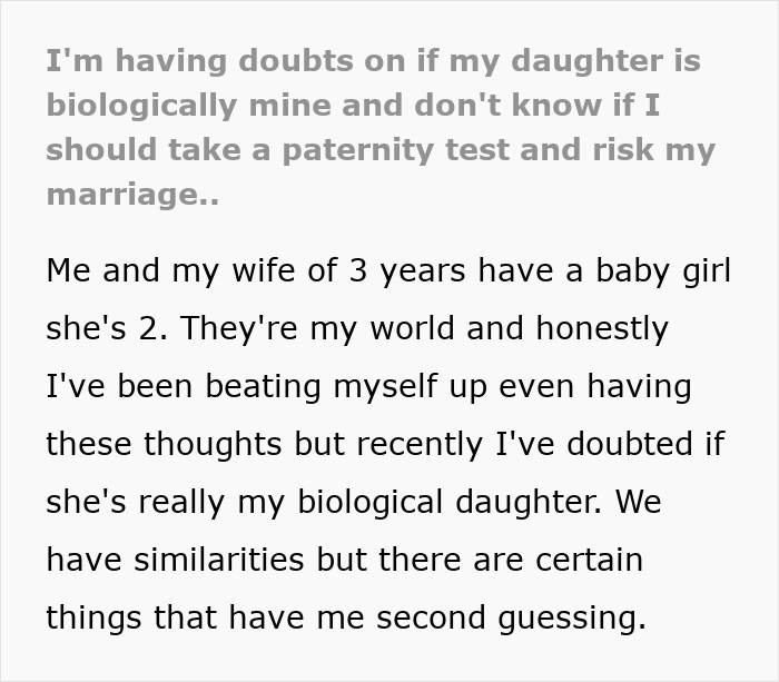 Guy Has Suspicions Over Daughter Not Being His, Turns Out It’s Way Worse Than He Could Have Guessed Guy Has Suspicions Over Daughter Not Being His, Turns Out It’s Way Worse Than He Could Have Guessed