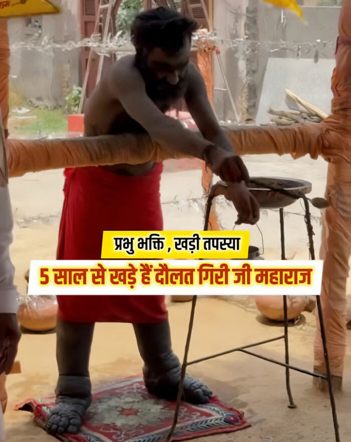 Man Standing For Over 5 Years In Extreme Act Of Devotion Stuns Netizens, Expert Explains The Ritual Man Standing For Over 5 Years In Extreme Act Of Devotion Stuns Netizens, Expert Explains The Ritual