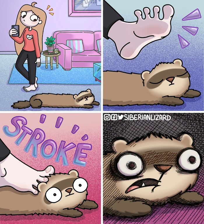 Siberian Girl Illustrates Her Daily Life With Two Ferrets And Other Funny Situations (57 New Pics)