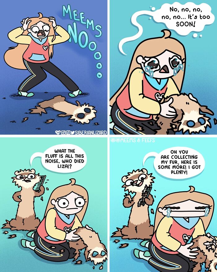 Siberian Girl Illustrates Her Daily Life With Two Ferrets And Other Funny Situations (57 New Pics)
