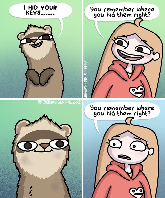 Siberian Girl Illustrates Her Daily Life With Two Ferrets And Other Funny Situations (57 New Pics)