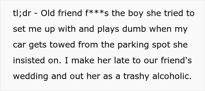 Selfish Friend Gets A Woman’s Car Towed, Sleeps With Her Blind Date, Then Faces Petty Payback Selfish Friend Gets A Woman’s Car Towed, Sleeps With Her Blind Date, Then Faces Petty Payback