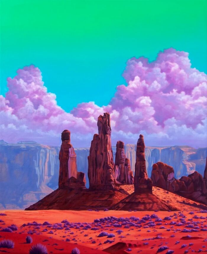 This Artist Paints Desert And Mountain Landscapes In Vivid, Dreamlike Colors (31 Pics)