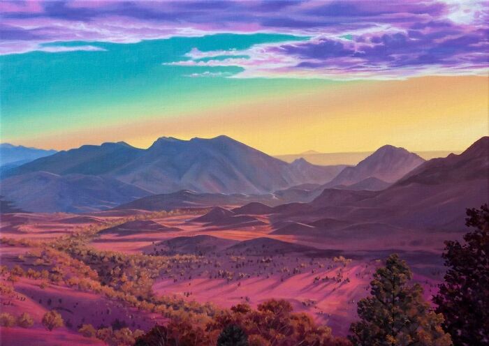 This Artist Paints Desert And Mountain Landscapes In Vivid, Dreamlike Colors (31 Pics)