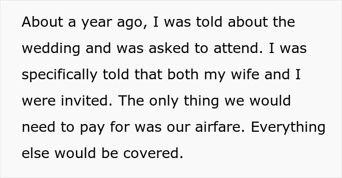 Couple Arranges PTO And Travel For Destination Wedding, Then Groom Says There’s No Room For Wife Couple Arranges PTO And Travel For Destination Wedding, Then Groom Says There’s No Room For Wife