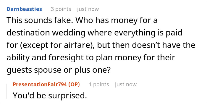 Couple Arranges PTO And Travel For Destination Wedding, Then Groom Says There’s No Room For Wife Couple Arranges PTO And Travel For Destination Wedding, Then Groom Says There’s No Room For Wife