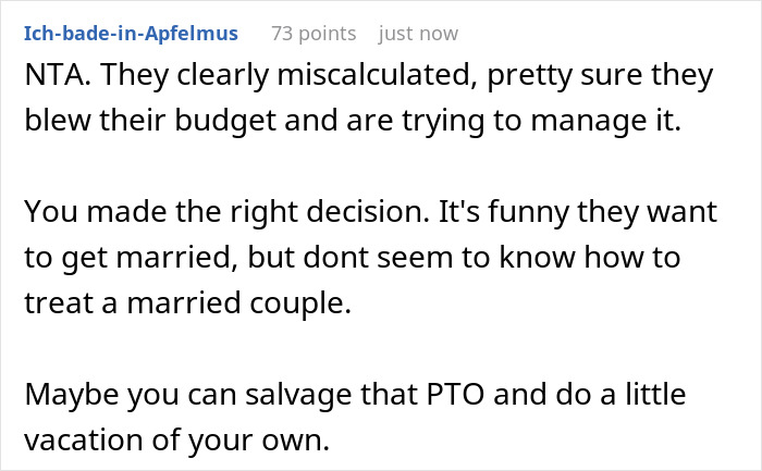 Couple Arranges PTO And Travel For Destination Wedding, Then Groom Says There’s No Room For Wife Couple Arranges PTO And Travel For Destination Wedding, Then Groom Says There’s No Room For Wife