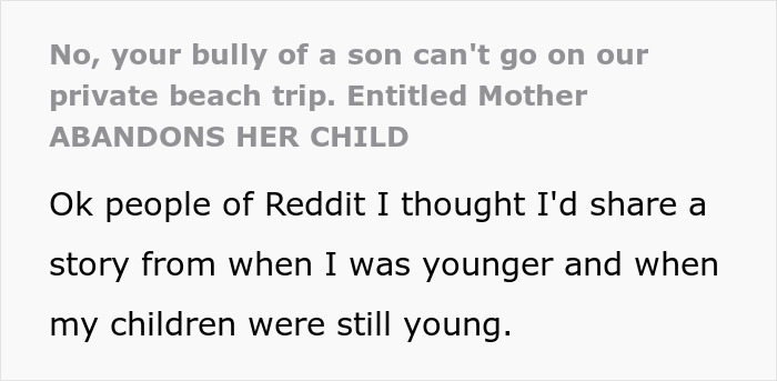 Parents Refuse To Take A Bully On A Beach Trip, His Mom Dumps Him On Them Anyway Parents Refuse To Take A Bully On A Beach Trip, His Mom Dumps Him On Them Anyway