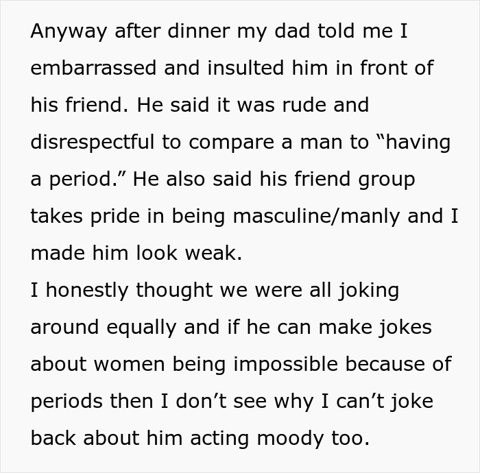 Teen Calls Out Dad&rsquo;s Double Standard After He Mocks Women&rsquo;s Periods, He Says She Humiliated Him